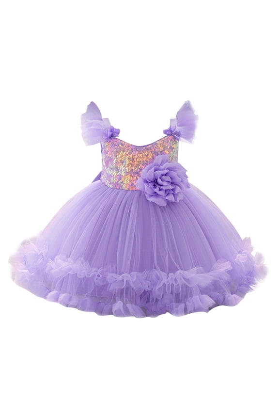Toddler Baby Tutu Dress Sequins Sleeveless Tulle Dress First Birthday Cake Smash Pageant Clothes for Photo Shoot