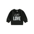 thumbnail image 1 of Toddler Baby Valentine's Day Sweater Pullover Long Sleeved O-Neck Letter Print Fall Winter Warm Sweatshirts, 1 of 9