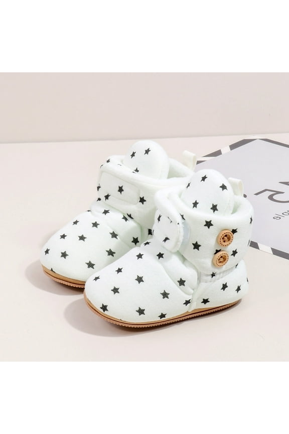 Toddler Baby Winter Boots Brown Girl with Bow Winter Soft Sole Anti- Lined Striped Fabric Slippers with Baby Boys Girls Sneakers
