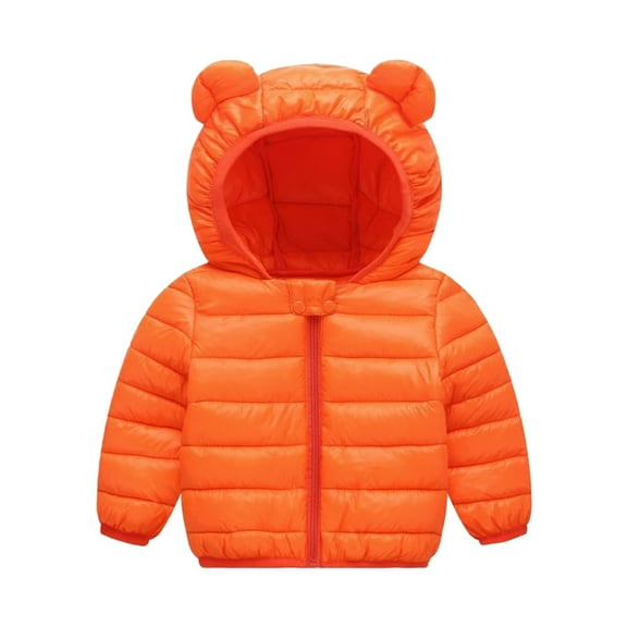 Toddler Baby Winter Down Coat Cute Bear Ear Hooded Jackets Warm Outwear Lightweight Water-Resistant Jacket Winter Baby Essentials Toddler 18-24 Months