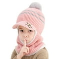 thumbnail image 1 of Toddler Baby Winter Hat Knitted Thick Warm Thermal Windproof Ski Cycling Earflap Hood Skull Caps Kids Scarf Hat Boy Toddler Hat And Mitten Set Hat for Kids Winter Baby Hat And Gloves Toddler Girl, 1 of 5