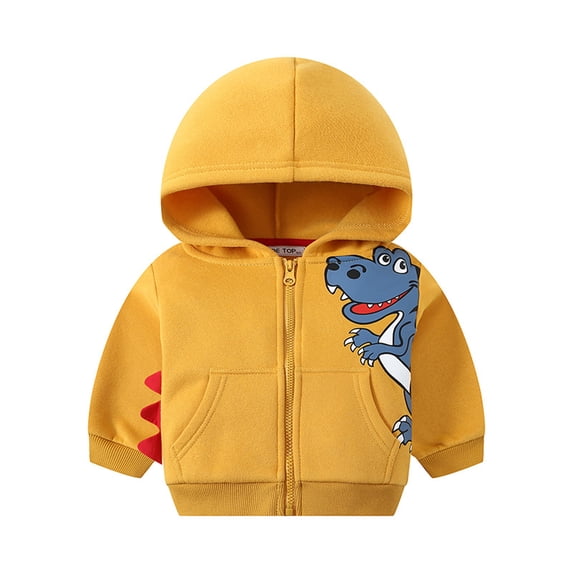 Toddler Baby Zip Up Hoodies Boy Girl Long Sleeve Hooded Sweatshirt Jacket Top with Pocket Kid Casual Outwear Clothes Yellow 6 Years