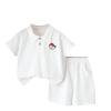 Toddler Back to School Outfits 2 Piece Preppy Clothes Set Cotton Polos Shirt and Shorts Set Girls Summer Sports Lounge Set, White, 1 Years