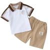 Toddler Back to School Outfits 2 Piece Preppy Clothes Set Cotton Polos Shirt and Shorts Set Girls Summer Sports Lounge Set, White, 6 Months