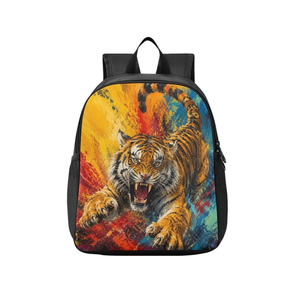 Toddler Backpack Abstract Roaring Tiger Graphic Waterproof Lightweight Backpack Casual Mini Daypack for Daycare & Travel