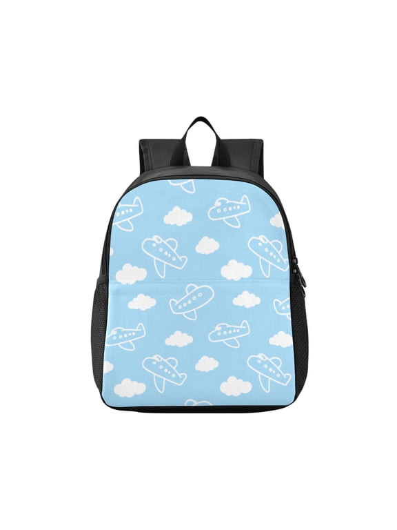 Toddler Backpack Airplane Cloud Sky Pattern Waterproof Lightweight Backpack Casual Mini Daypack for Daycare & Travel