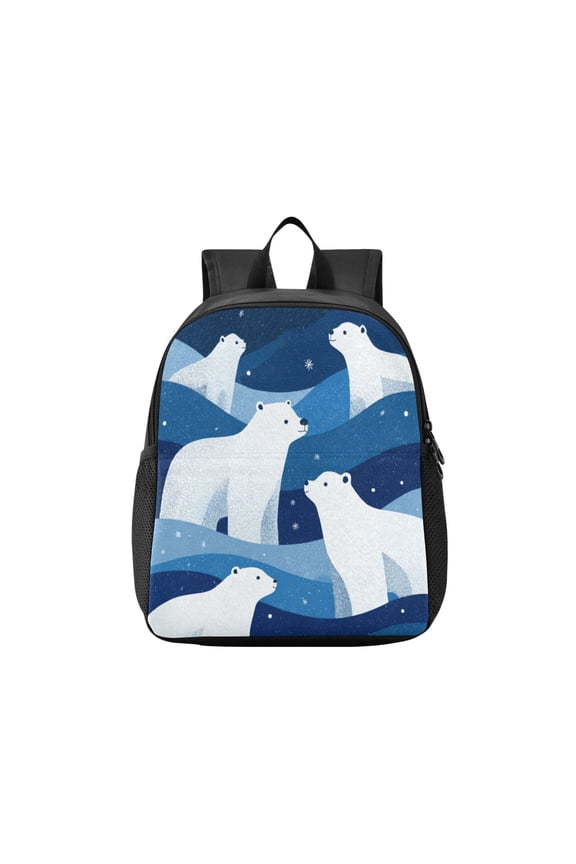 Toddler Backpack Arctic Night Bear Art Waterproof Lightweight Backpack Casual Mini Daypack for Daycare & Travel