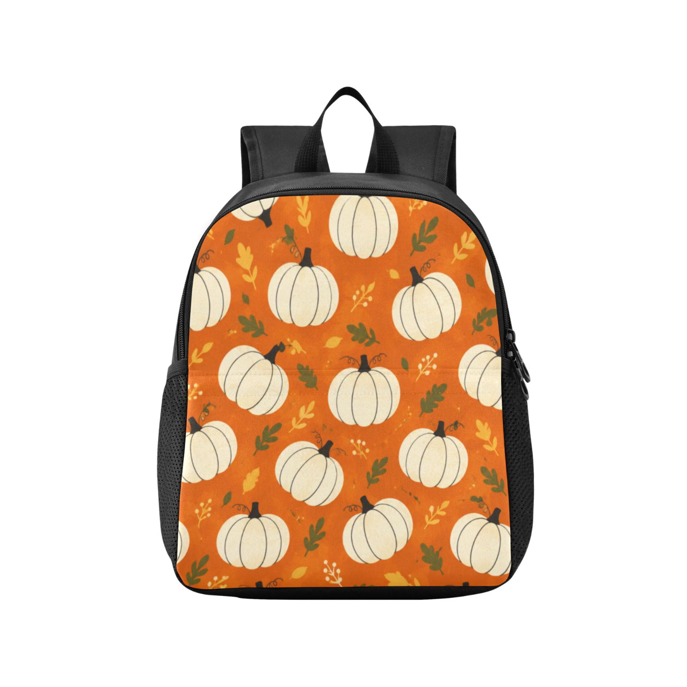 Autaum Patterns Toddler Backpack Autumn Pumpkin Pattern with Leaves Waterproof ...