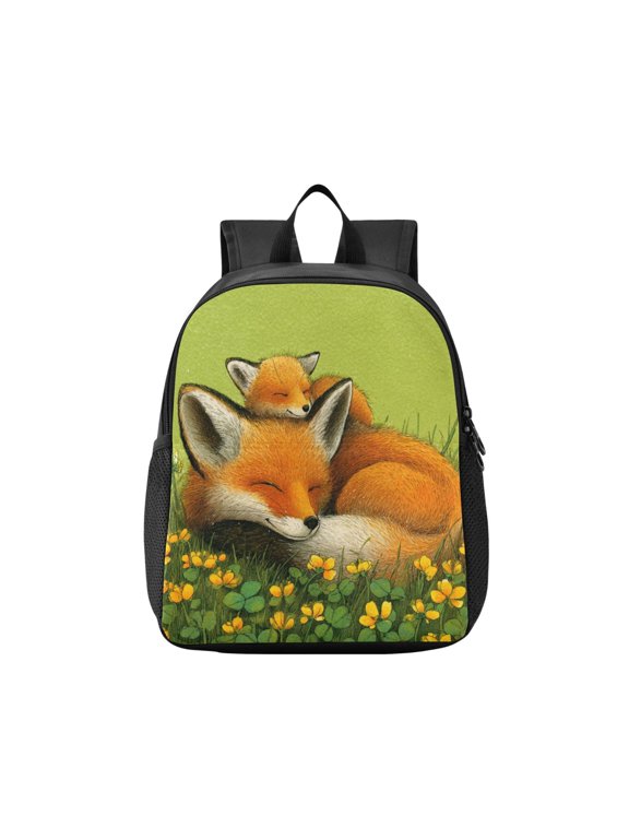 Toddler Backpack Big and Little Fox Waterproof Lightweight Backpack Casual Mini Daypack for Daycare & Travel