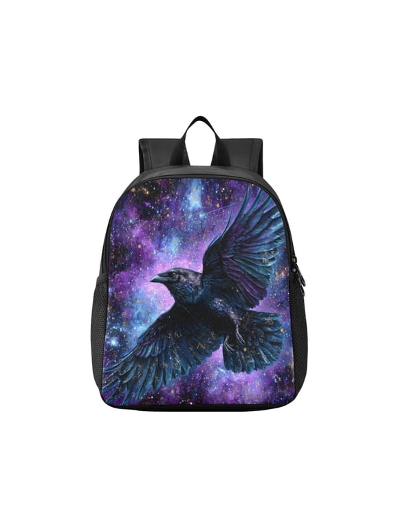Toddler Backpack Black Raven Waterproof Lightweight Backpack Casual Mini Daypack for Daycare & Travel