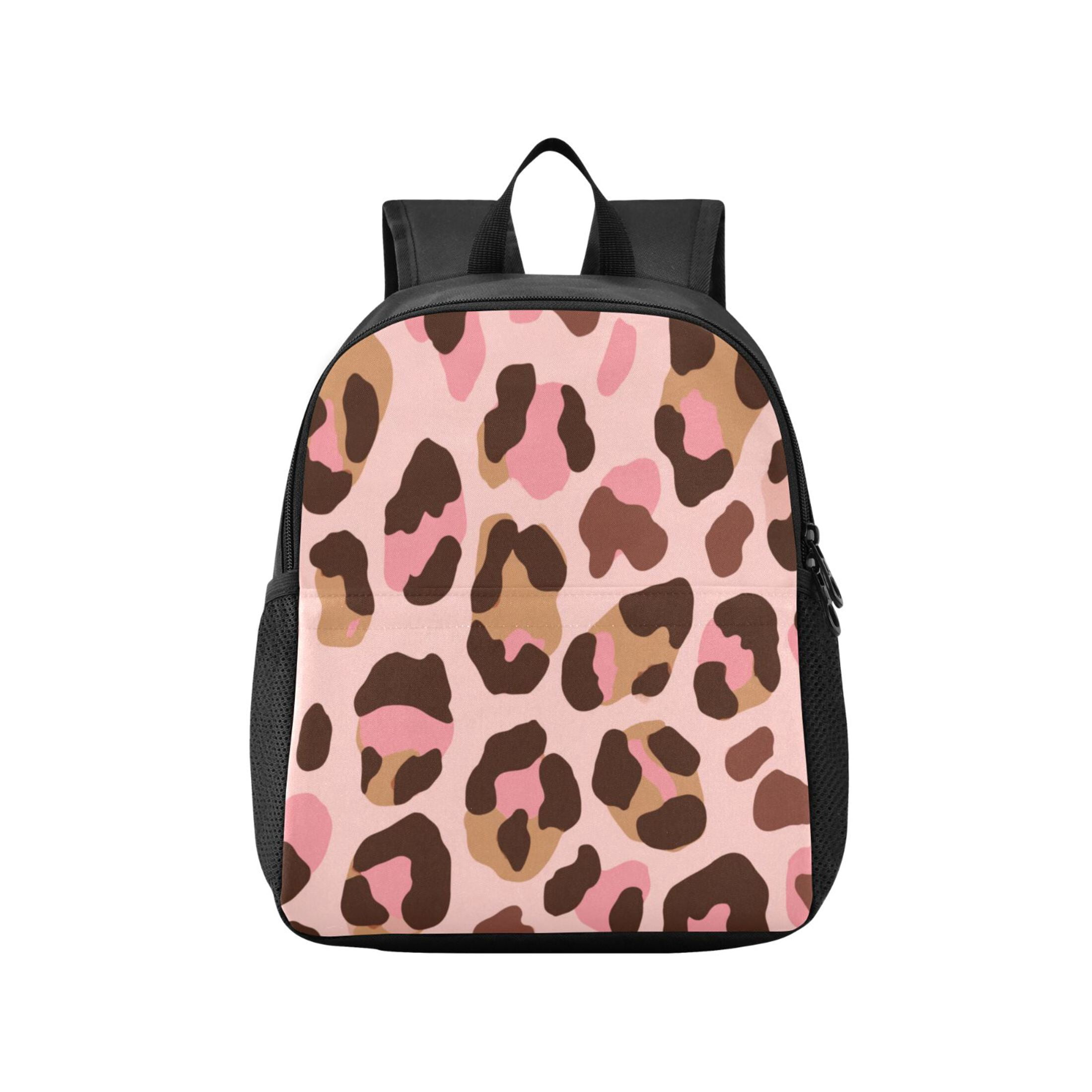 Toddler Backpack Blush Pink Brown Cheetah Print Waterproof Lightweight Backpack Casual Mini Daypack for Daycare & Travel