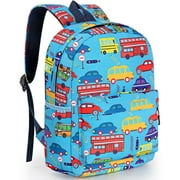 Cshidworld Toddler Backpack for Boys Girls 2-4, Preschool Backpack Mini Backpack For School & Travel, Child Backpacks, Kindergarten Elementary Toddler bag, Cute Kids Backpack, 11" H, Blue Cars