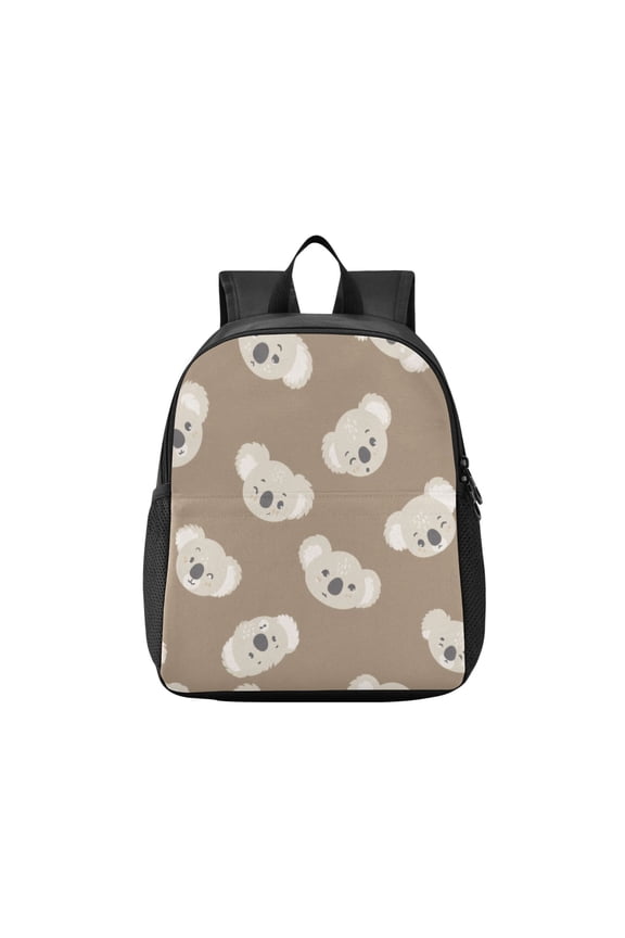 Toddler Backpack Brown Koala Face Pattern Waterproof Lightweight Backpack Casual Mini Daypack for Daycare & Travel