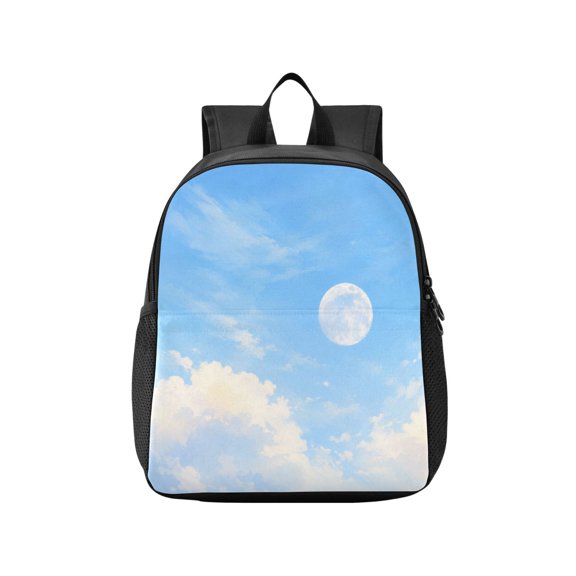 Toddler Backpack Calm Moon Sky Clouds Waterproof Lightweight Backpack Casual Mini Daypack for Daycare & Travel