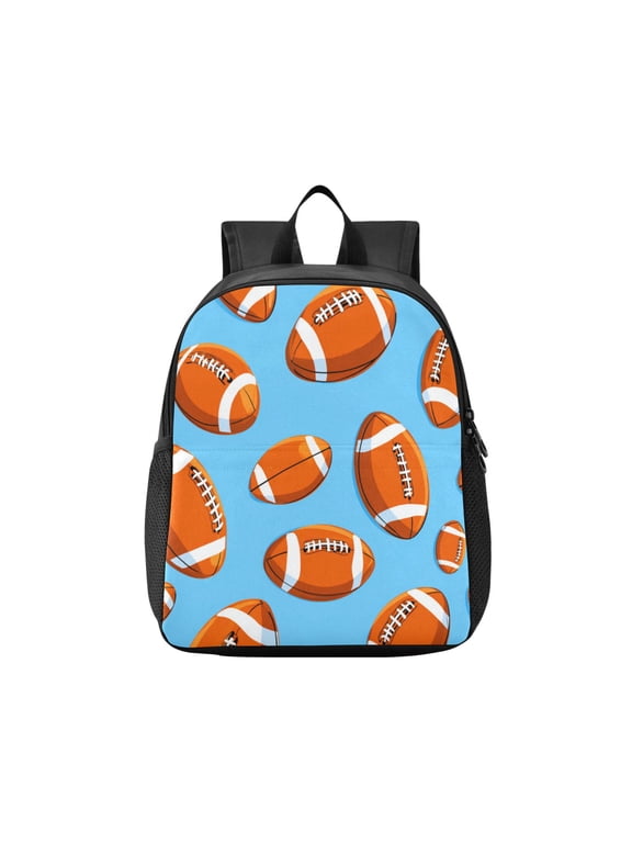 Toddler Backpack Cartoon Rugby Balls Pattern Waterproof Lightweight Backpack Casual Mini Daypack for Daycare & Travel