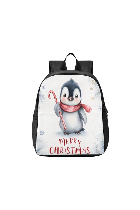 Toddler Backpack Christmas Cute Baby Penguin Waterproof Lightweight Backpack Casual Mini Daypack for Daycare & Travel