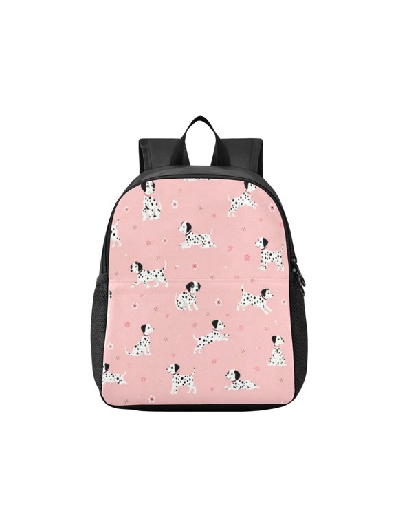 Toddler Backpack Cute Dalmatian Dog Pattern Waterproof Lightweight Backpack Casual Mini Daypack for Daycare & Travel