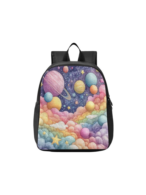 Toddler Backpack Cute Fantasy Space Cloudscape Waterproof Lightweight Backpack Casual Mini Daypack for Daycare & Travel