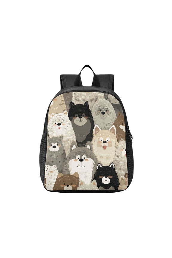 Toddler Backpack Cute Fluffy Fur Family Waterproof Lightweight Backpack Casual Mini Daypack for Daycare & Travel