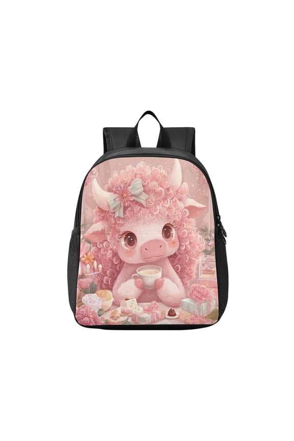 Toddler Backpack Cute Little Pink Cow Waterproof Lightweight Backpack Casual Mini Daypack for Daycare & Travel