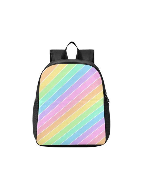 Toddler Backpack Delicate Rainbow Stripes Waterproof Lightweight Backpack Casual Mini Daypack for Daycare & Travel