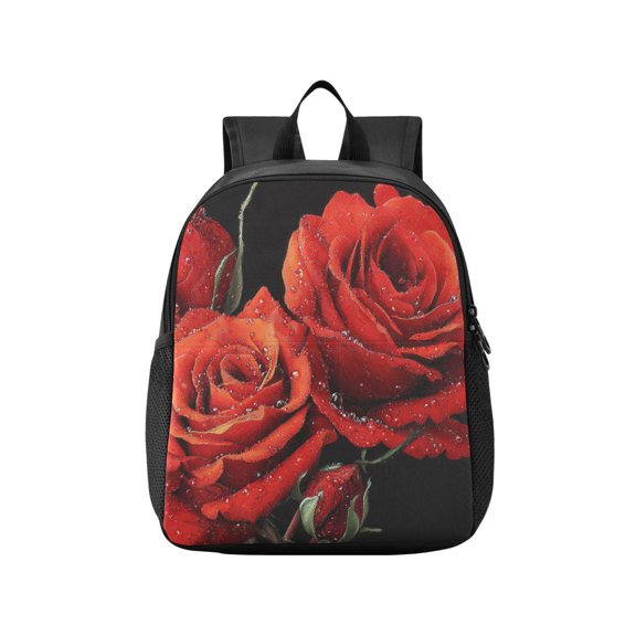 Toddler Backpack Diamond Painting Of Red Roses Waterproof Lightweight Backpack Casual Mini Daypack for Daycare & Travel