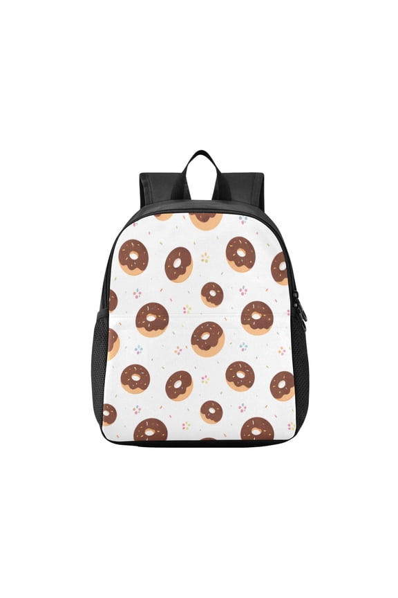 Toddler Backpack Donut Pattern Sweet Dessert Waterproof Lightweight Backpack Casual Mini Daypack for Daycare & Travel
