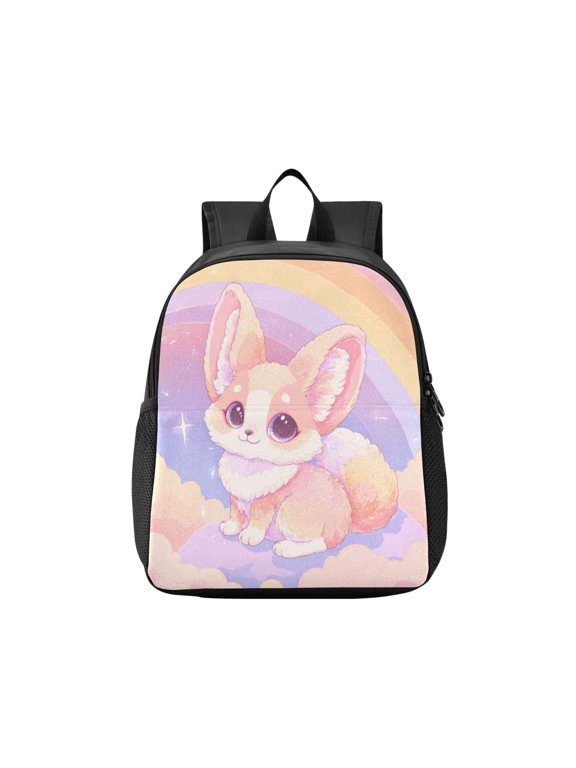 Toddler Backpack Dreamy Cloud Fox Illustration Waterproof Lightweight Backpack Casual Mini Daypack for Daycare & Travel