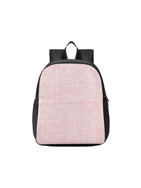 Toddler Backpack Dusty Pink Linen Weave Texture Waterproof Lightweight Backpack Casual Mini Daypack for Daycare & Travel