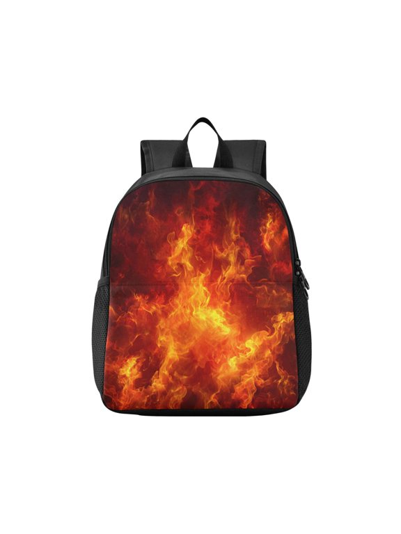 Toddler Backpack Dynamic Fire Flame Pattern Waterproof Lightweight Backpack Casual Mini Daypack for Daycare & Travel