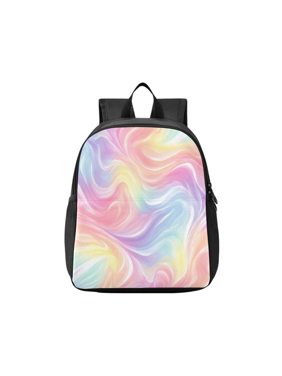 Toddler Backpack Ethereal Rainbow Swirl Waterproof Lightweight Backpack Casual Mini Daypack for Daycare & Travel