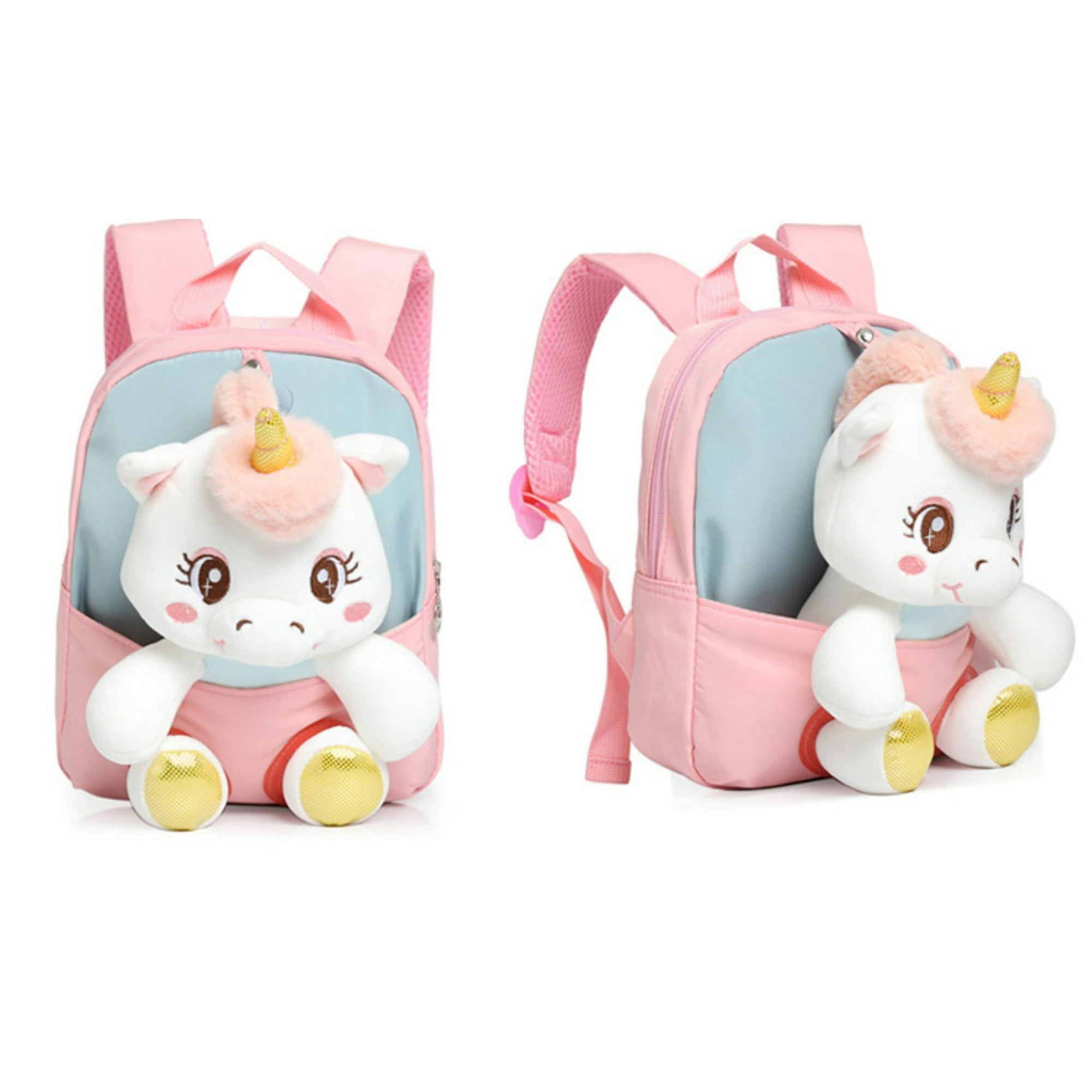 Toddler Backpack For Girls ，Preschool Mini School Bag For Kids With Plush Unicorn Doll