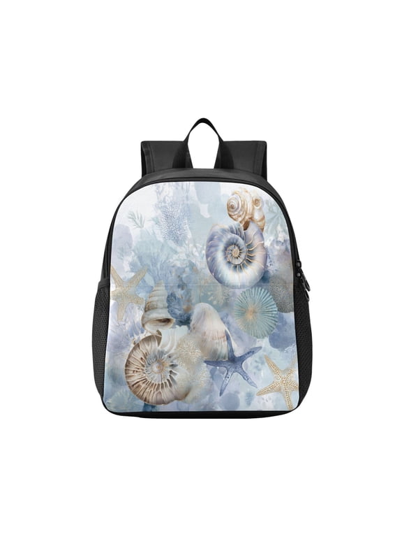 Toddler Backpack Gilded Coastal Fossil Watercolor Waterproof Lightweight Backpack Casual Mini Daypack for Daycare & Travel