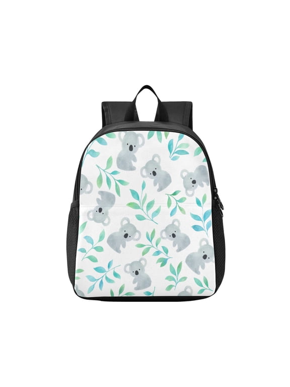 Toddler Backpack Koala Leaf Watercolor Pattern Waterproof Lightweight Backpack Casual Mini Daypack for Daycare & Travel