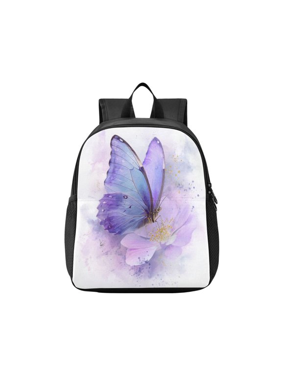 Toddler Backpack Lavender Dream Of The Morpho Waterproof Lightweight Backpack Casual Mini Daypack for Daycare & Travel