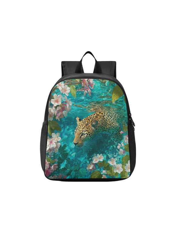 Toddler Backpack Leopard Swimming Waterproof Lightweight Backpack Casual Mini Daypack for Daycare & Travel