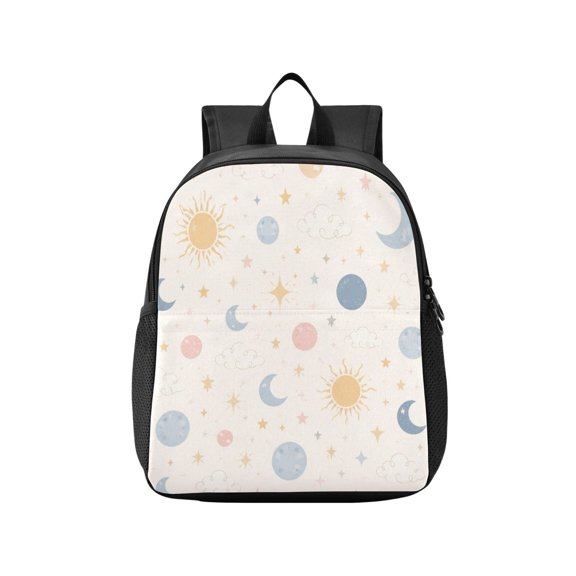 Toddler Backpack Nursery Celestial Clouds Print Waterproof Lightweight Backpack Casual Mini Daypack for Daycare & Travel