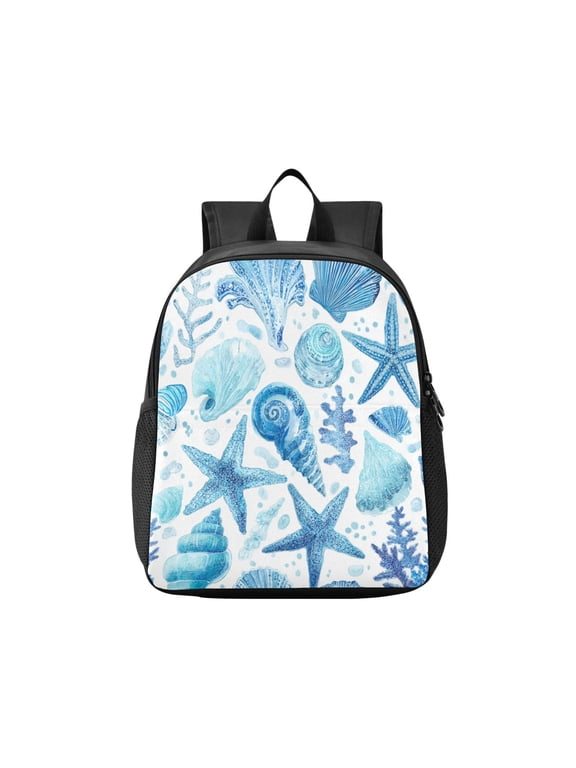 Toddler Backpack Ocean-inspired Sea Creatures Pattern Waterproof Lightweight Backpack Casual Mini Daypack for Daycare & Travel