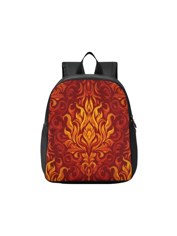 Toddler Backpack Ornate Flame Damask Print Waterproof Lightweight Backpack Casual Mini Daypack for Daycare & Travel