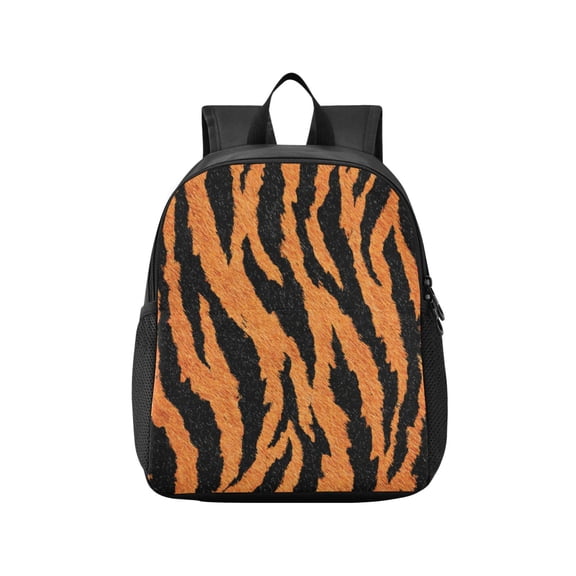 Toddler Backpack Plush Tiger Stripe Pattern Waterproof Lightweight Backpack Casual Mini Daypack for Daycare & Travel