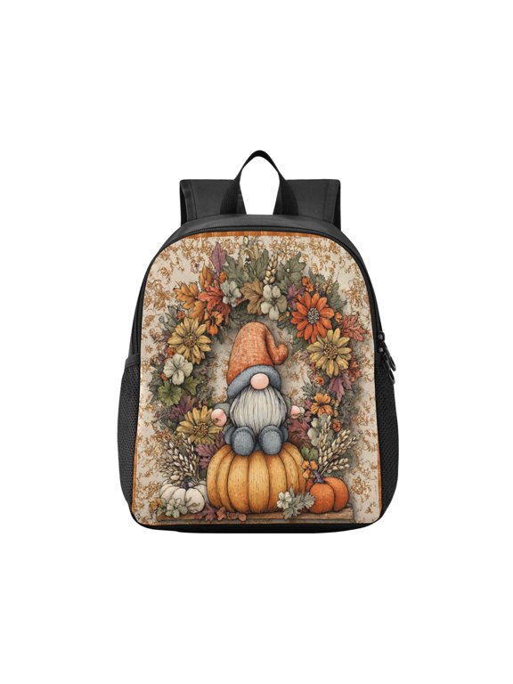 Toddler Backpack Pumpkin Old Elf Waterproof Lightweight Backpack Casual Mini Daypack for Daycare & Travel