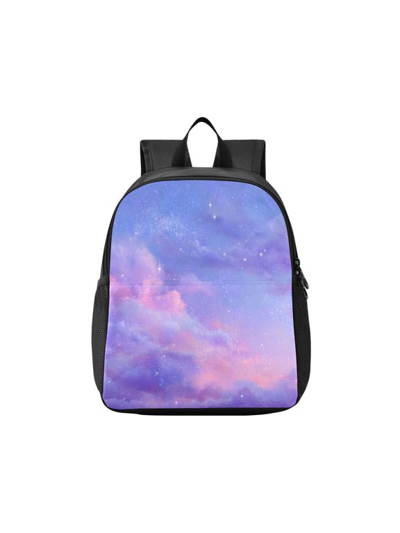 Toddler Backpack Purple Pink Twilight Galaxy Waterproof Lightweight Backpack Casual Mini Daypack for Daycare & Travel