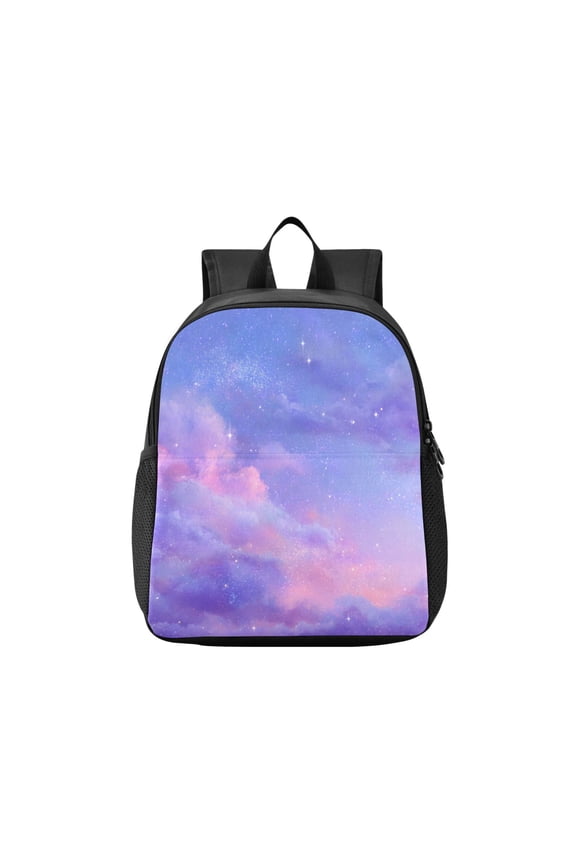 Toddler Backpack Purple Pink Twilight Galaxy Waterproof Lightweight Backpack Casual Mini Daypack for Daycare & Travel