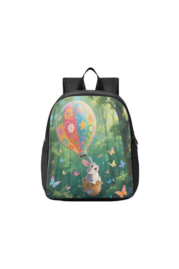 Toddler Backpack Rabbit and Butterflies Waterproof Lightweight Backpack Casual Mini Daypack for Daycare & Travel