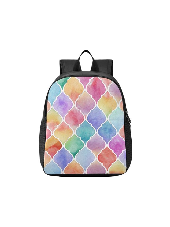 Toddler Backpack Rainbow Lantern Watercolor Waterproof Lightweight Backpack Casual Mini Daypack for Daycare & Travel