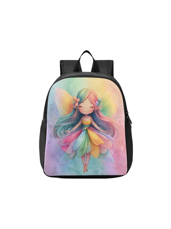 Toddler Backpack Rainbow Winged Fairy Waterproof Lightweight Backpack Casual Mini Daypack for Daycare & Travel