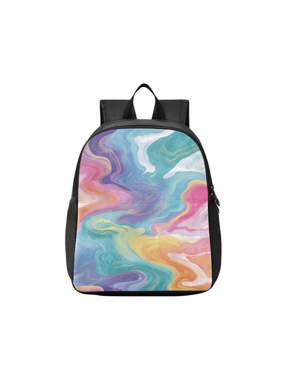Toddler Backpack Rainbow-colored Twists Waterproof Lightweight Backpack Casual Mini Daypack for Daycare & Travel