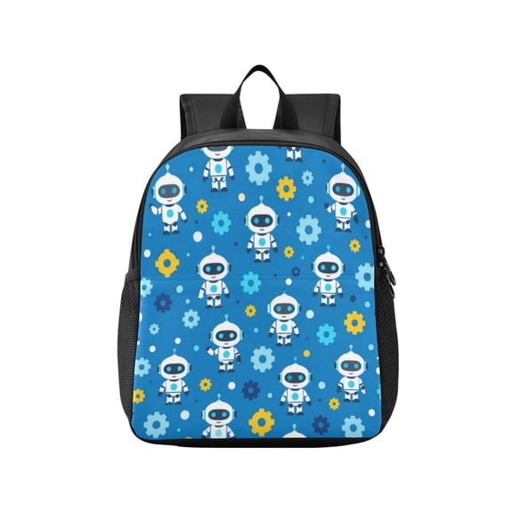 Toddler Backpack Robot Gears Pattern Waterproof Lightweight Backpack Casual Mini Daypack for Daycare & Travel