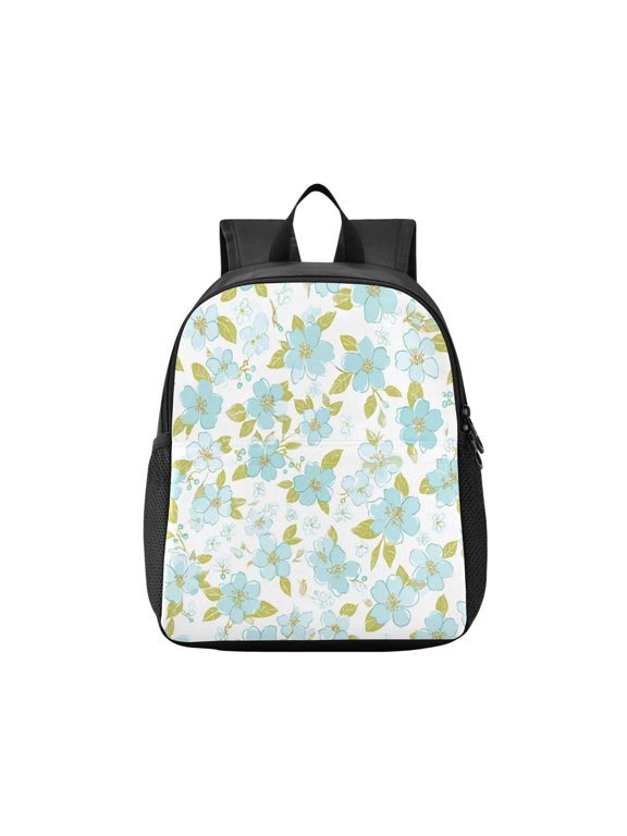 Toddler Backpack Sky Blue Cherry Blossom Waterproof Lightweight Backpack Casual Mini Daypack for Daycare & Travel