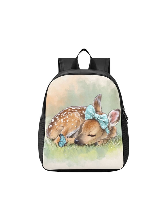 Toddler Backpack Sleeping Cute Baby Deer Waterproof Lightweight Backpack Casual Mini Daypack for Daycare & Travel